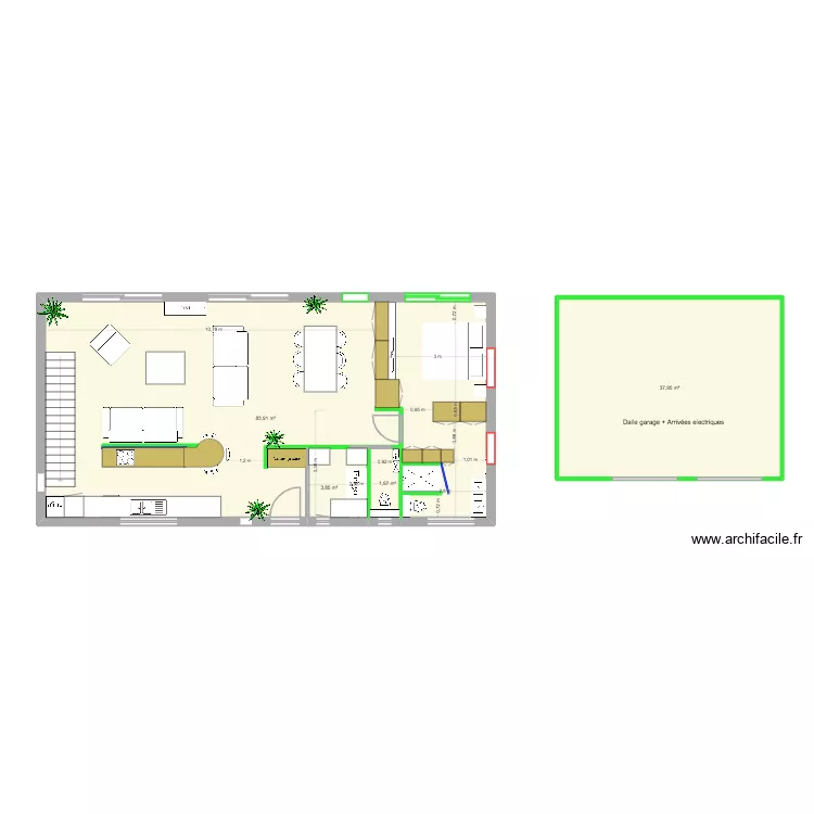 Villa Grasse - RDC V10. Plan de 4 et 128 m² Villa Grasse - RDC V10. Plan de 4 et 128 m²