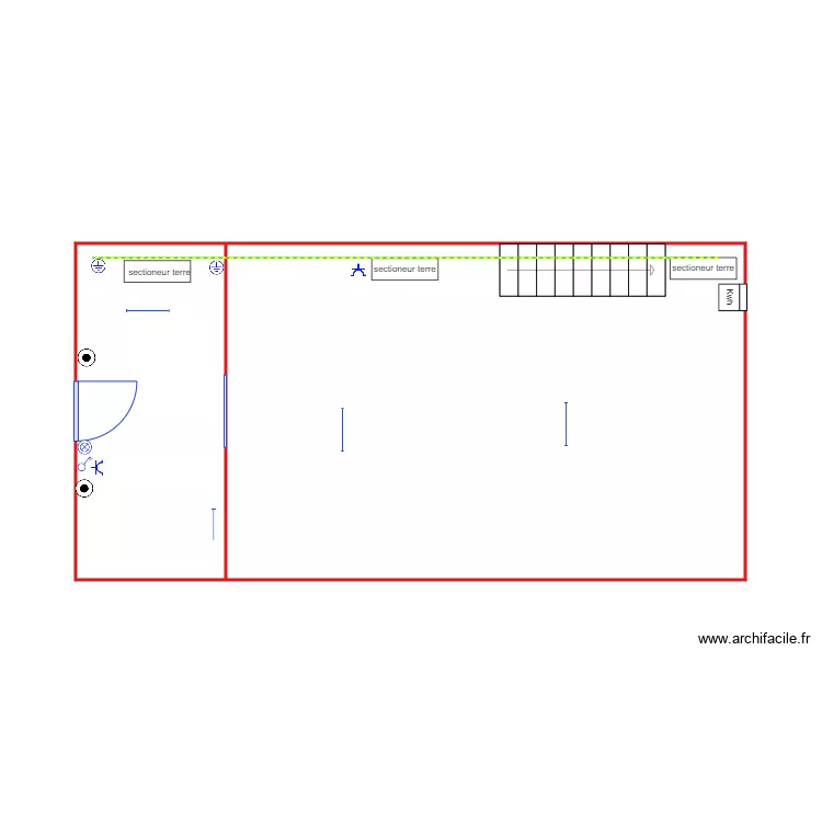 cave garage. Plan de 2 pièces et 40 m²