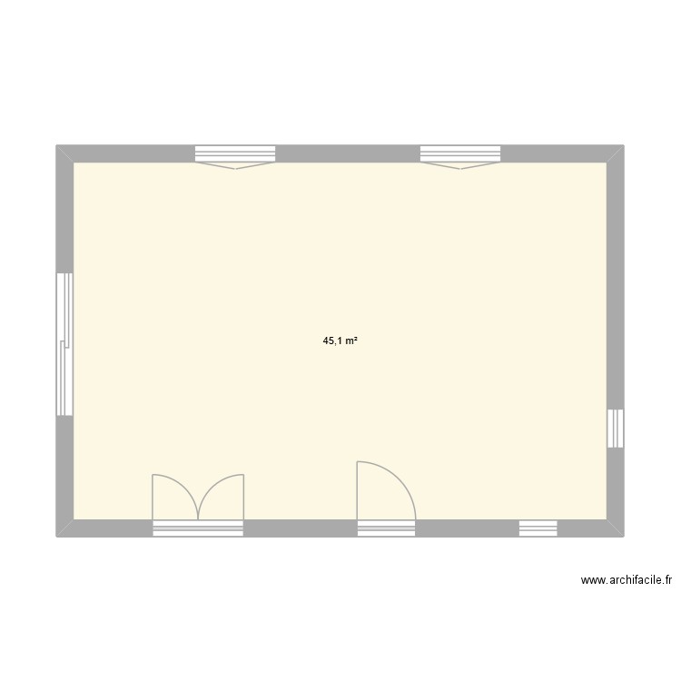 tonton. Plan de 1 pièce et 45 m2