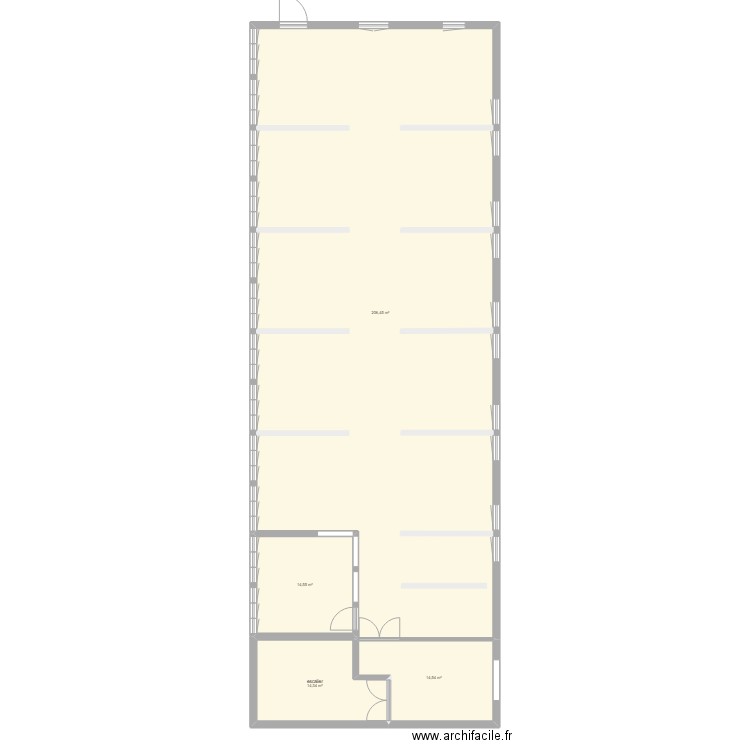 CDI avant travaux. Plan de 4 pièces et 250 m2