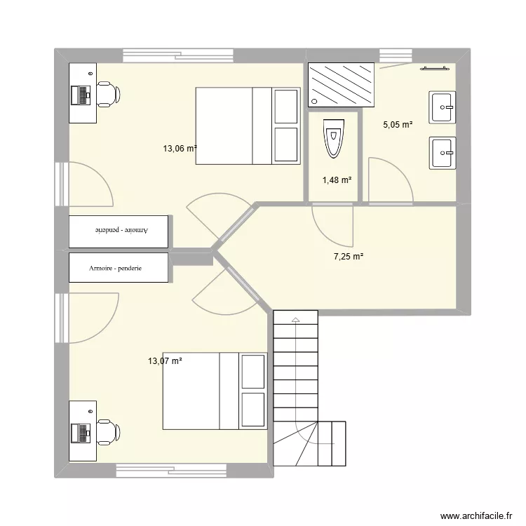 Etage enfant AVP13. Plan de 
