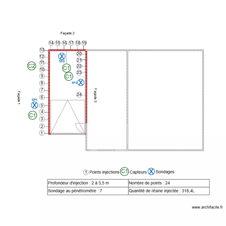SA HLM L\'oise. Plan de 3  et 52 m²