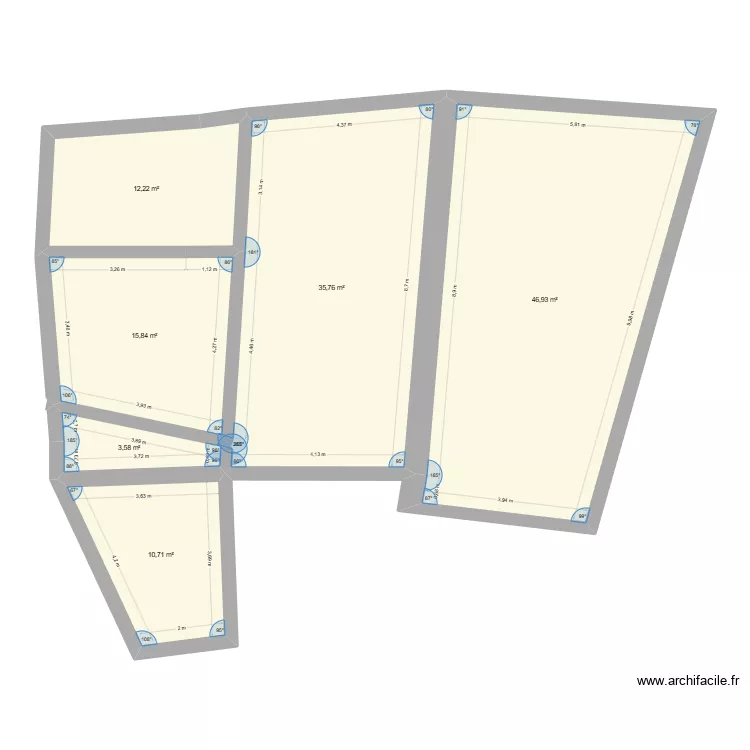 la basse 2. Plan de 6  et 125 m²