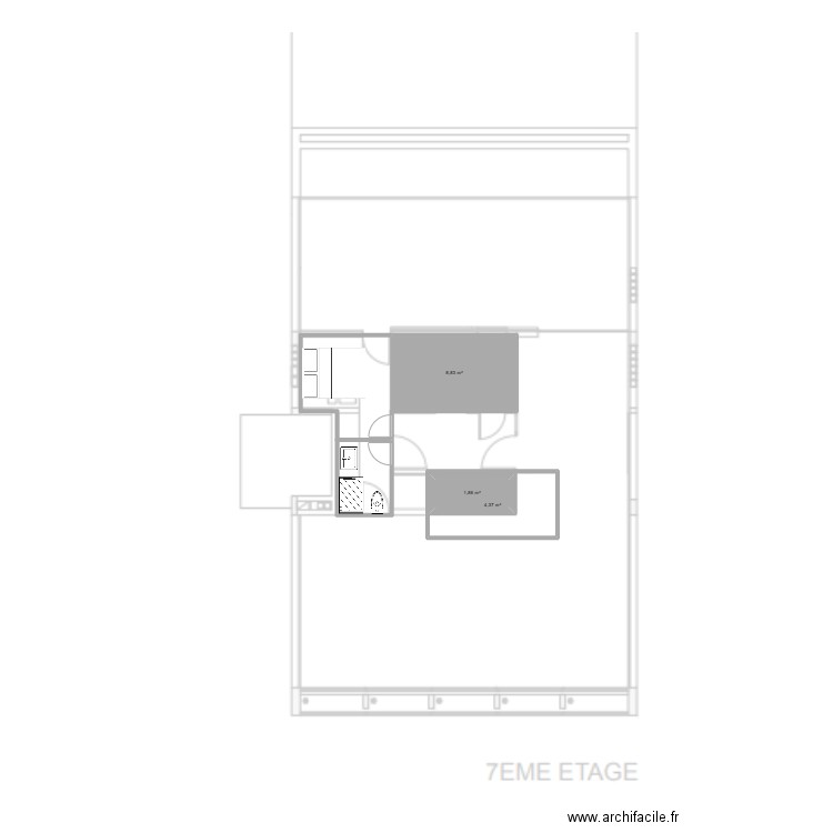 bourdonnais 7. Plan de 3 pièces et 19 m2