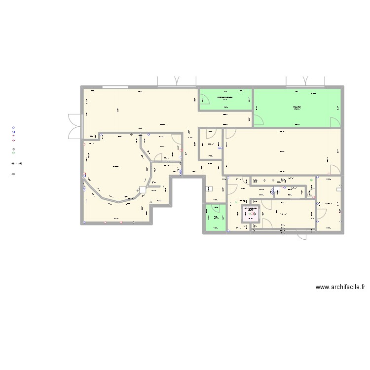 Laval-v7. Plan de 16 pièces et 281 m2