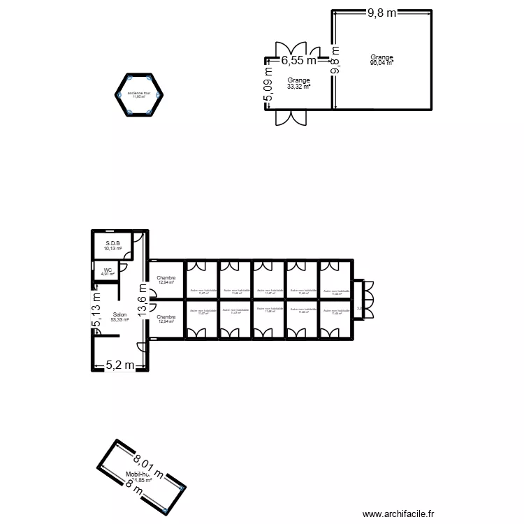 Plan de maison. Plan de 16 et 212 m² Plan de maison. Plan de 16 et 212 m²