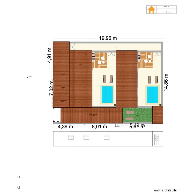 Villa Jeff TOIT. Plan de 13 pièces et 231 m2