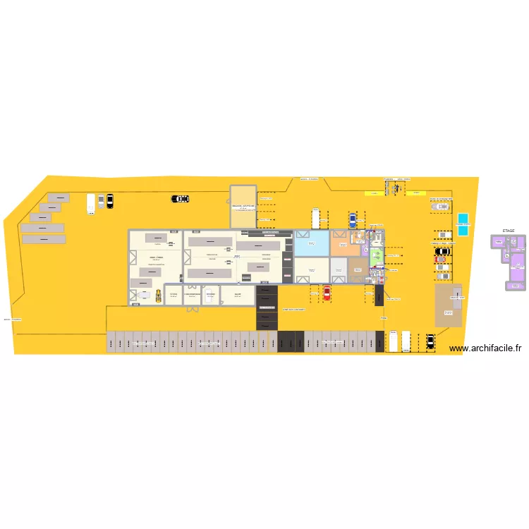 LBOX - plan plomberie. Plan de 33 Pièces et 1421 m²