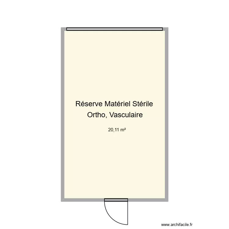 R&eacute;serve Mat&eacute;riel St&eacute;rile Ortho CHU Helora Mons Kennedy. Plan de 1 pièce et 20 m²