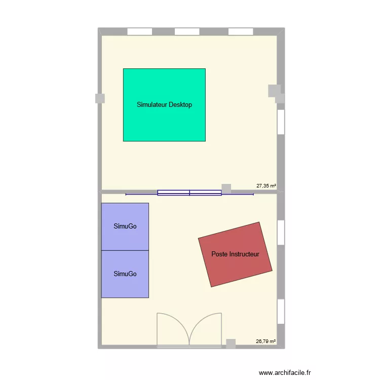 Abidjan. Plan de 2 Pièces et 54 m²
