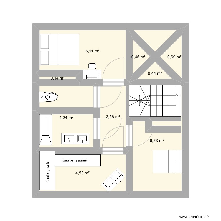 Maison. Plan de 9 pièces et 25 m2