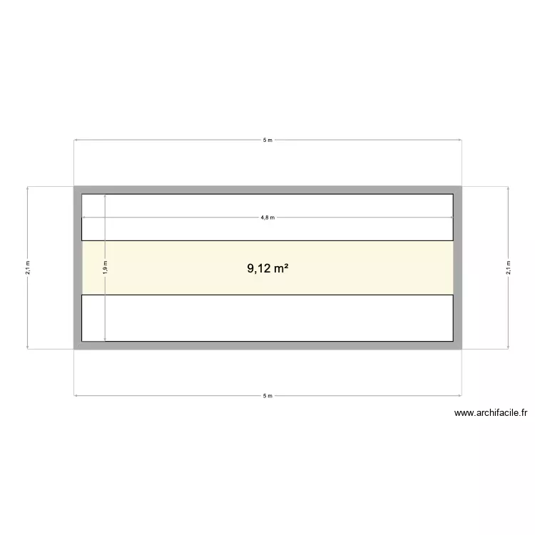 roulotte. Plan de 1 Pièce et 9 m² roulotte. Plan de 1 Pièce et 9 m²