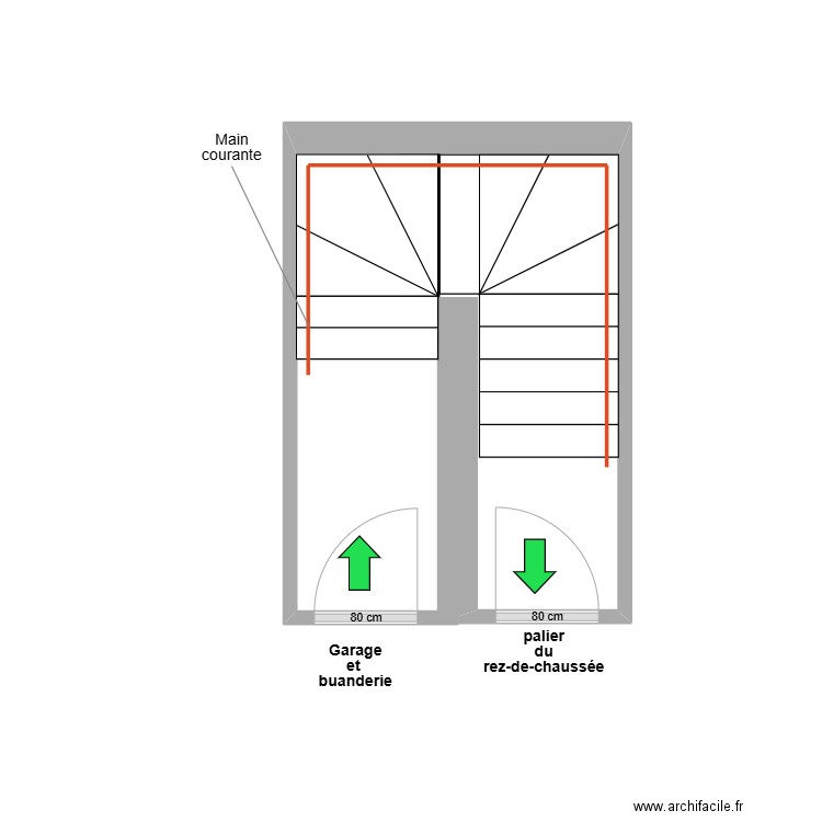 VIGNOLLES escalier Existant. Plan de 0 pièce et 0 m2