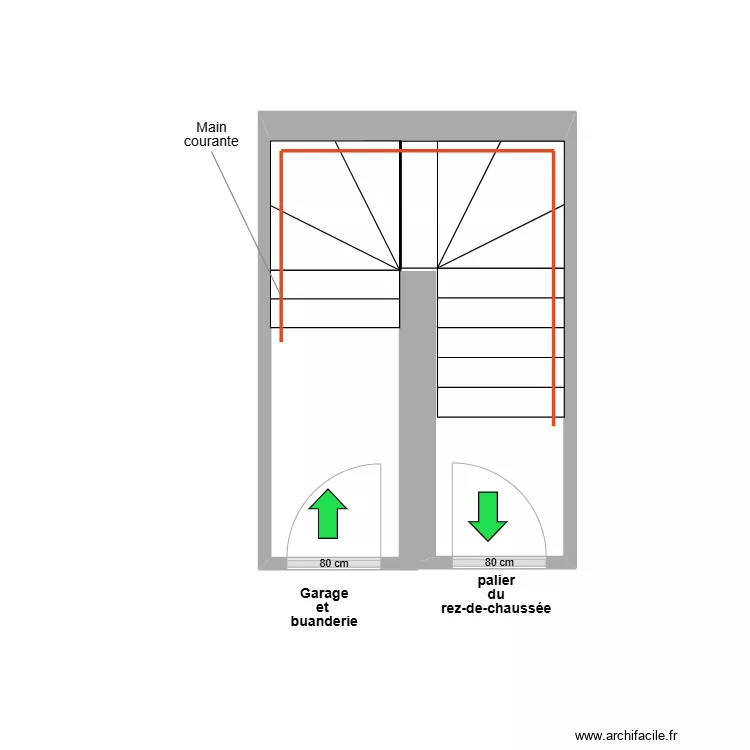 VIGNOLLES escalier Existant. Plan de VIGNOLLES escalier Existant. Plan de