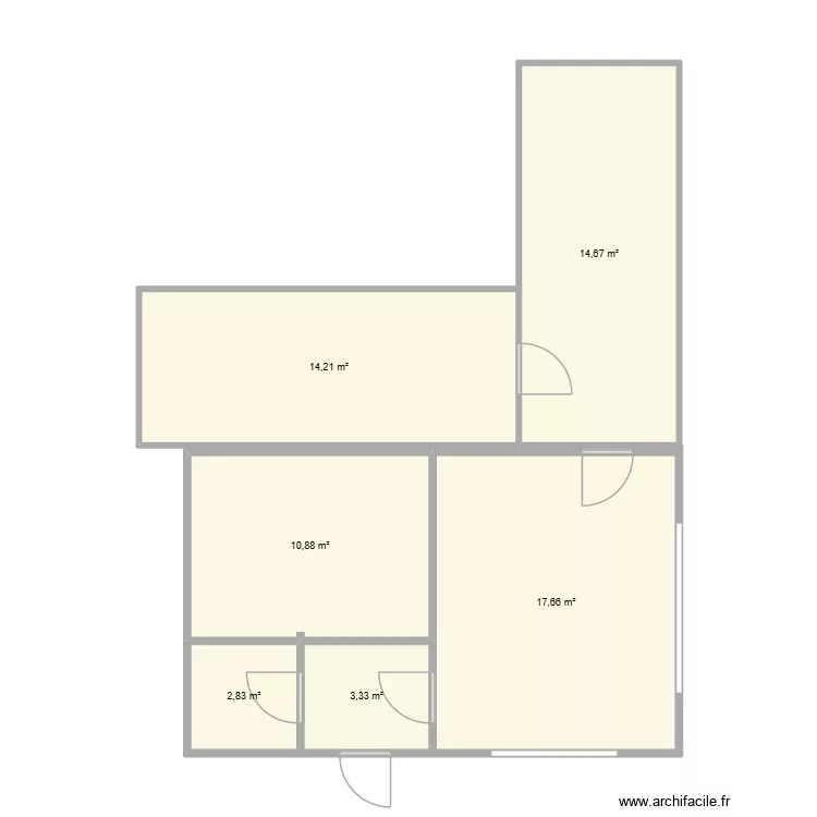bureau cours. Plan de 6  et 64 m²