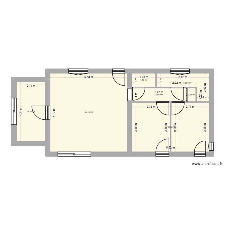 maison tigy. Plan de 7 pièces et 72 m2