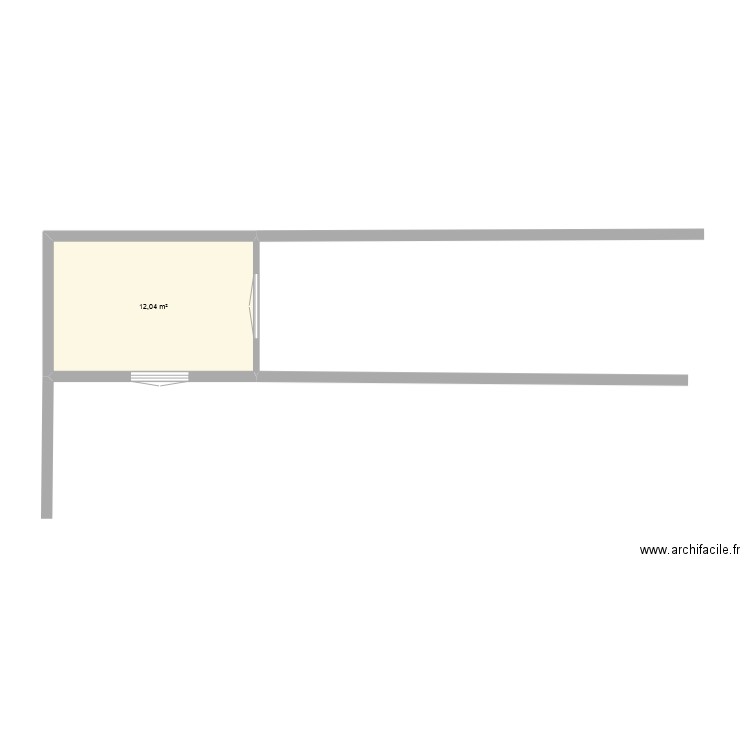 Projet. Plan de 1 pièce et 12 m2