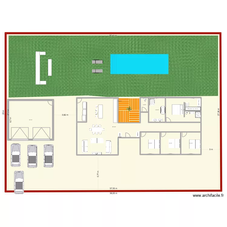 MAISON MONTAUBAN. Plan de 