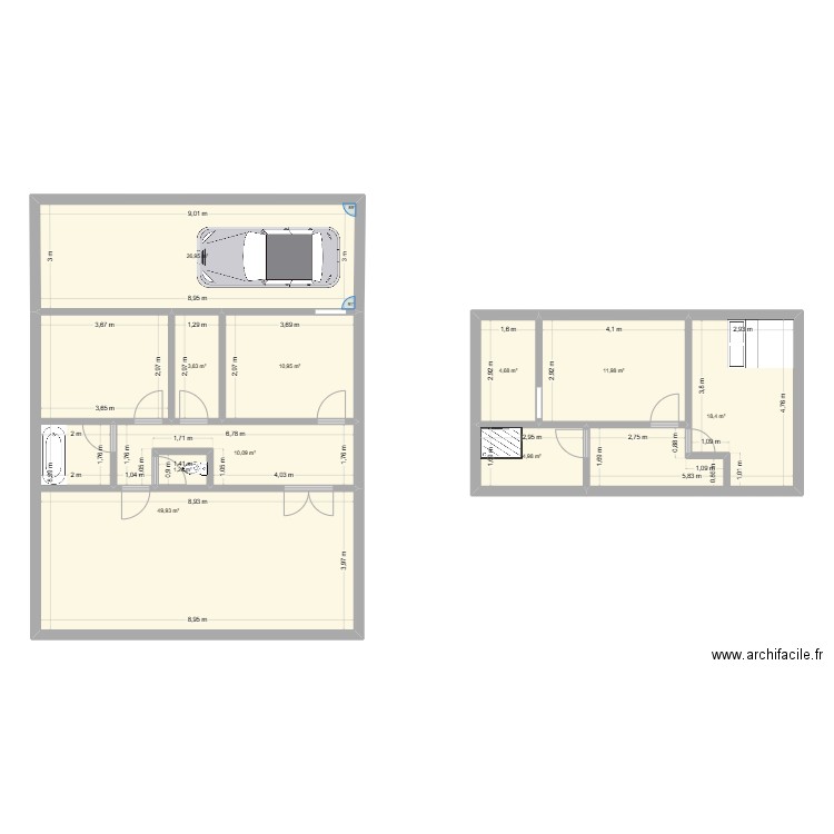 Maison 12bis. Plan de 10 pièces et 143 m2