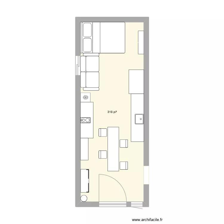 Studio Stef. Plan de 1 Pièce et 30 m²