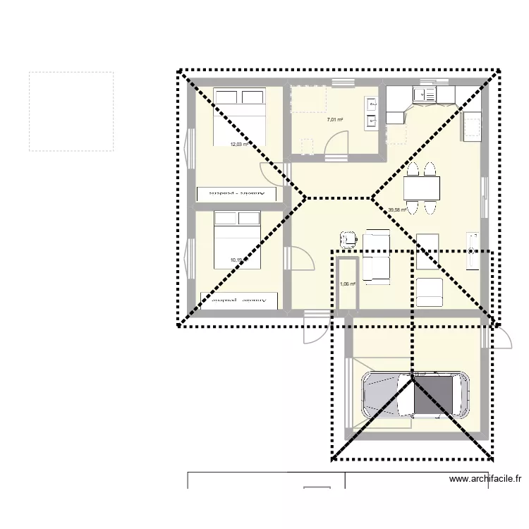 Larissa. Plan de 6 et 87 m² Larissa. Plan de 6 et 87 m²