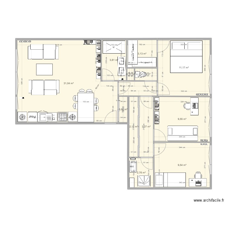 VINCECIL 5. Plan de 12 pièces et 79 m2