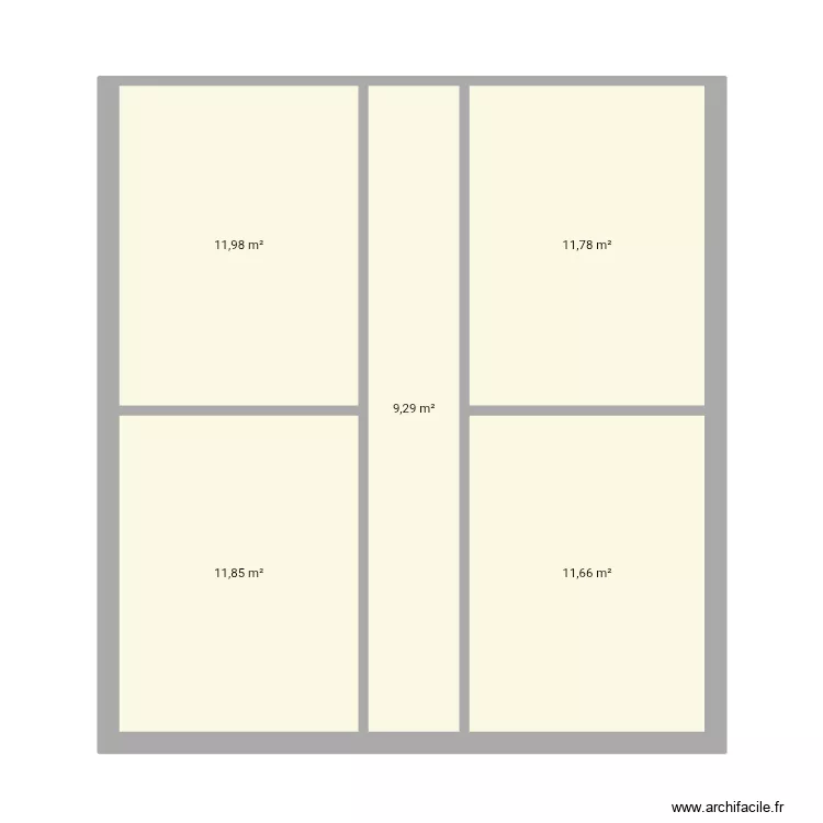Plan maison. Plan de 5 Pièces et 57 m² Plan maison. Plan de 5 Pièces et 57 m²