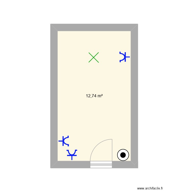 Remise. Plan de 1 pièce et 13 m2