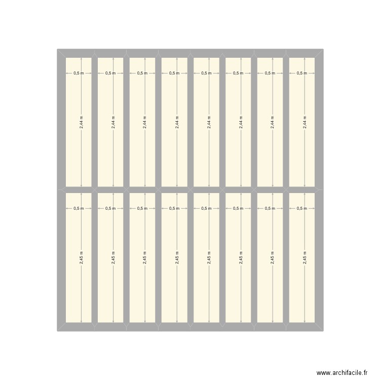 cadre. Plan de 16 pièces et 20 m2