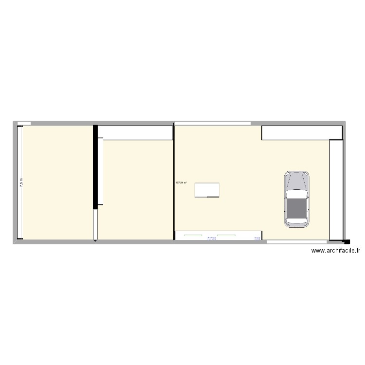 Atelier Thiere. Plan de 1 pièce et 158 m2