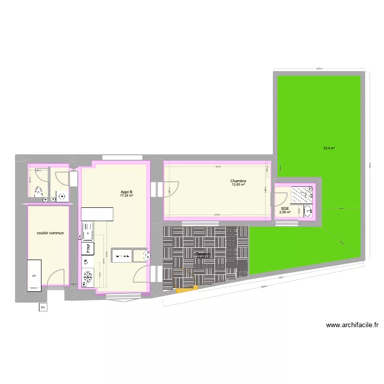 Appt B plomberie. Plan de Appt B plomberie. Plan de