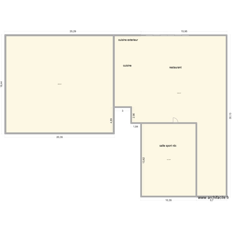 plan actuel. Plan de 3 pièces et 887 m2