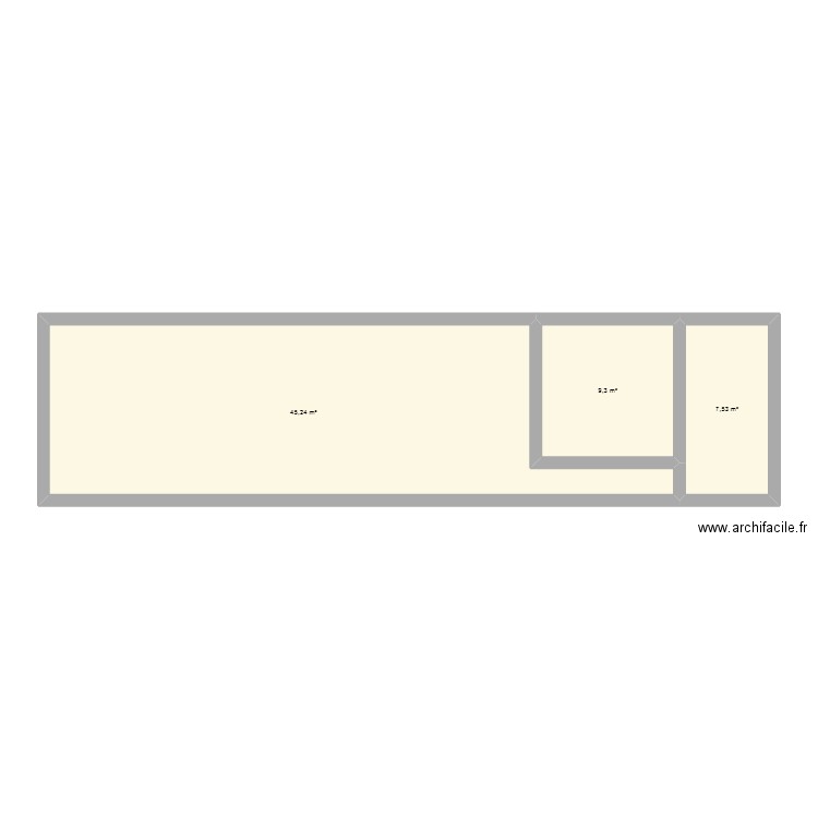 Maison Flavy. Plan de 3 pièces et 62 m2