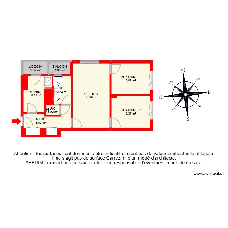 BI 36830. Plan de 13  et 62 m²