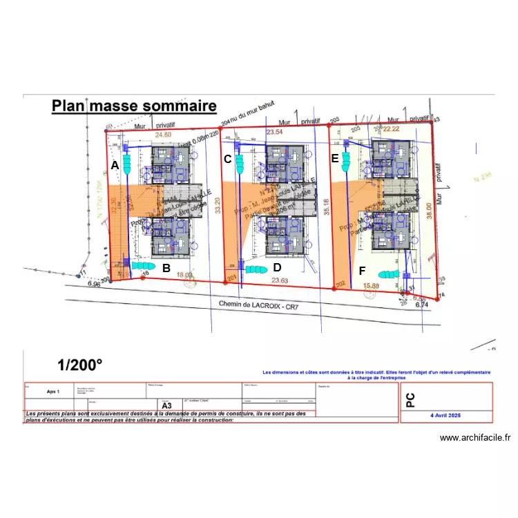 Goncalves Carbonne. Plan de 