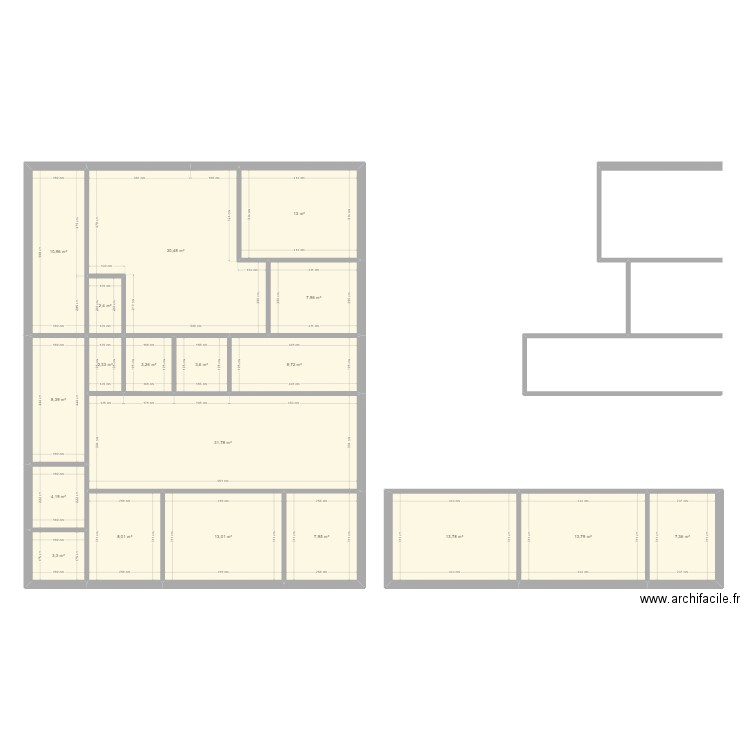 bim 3. Plan de 19 pièces et 194 m2