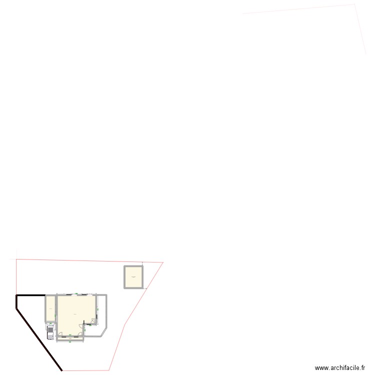 Maison plaine et terrain et garage et abri jardin. Plan de 4 pièces et 142 m2