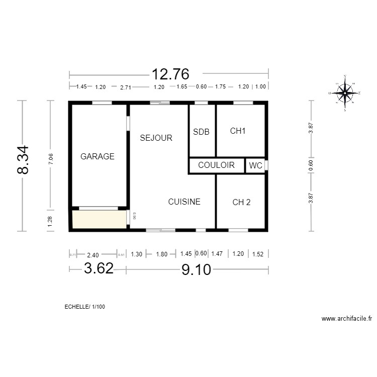 MAISON TEO 2. Plan de 8 pièces et 88 m2