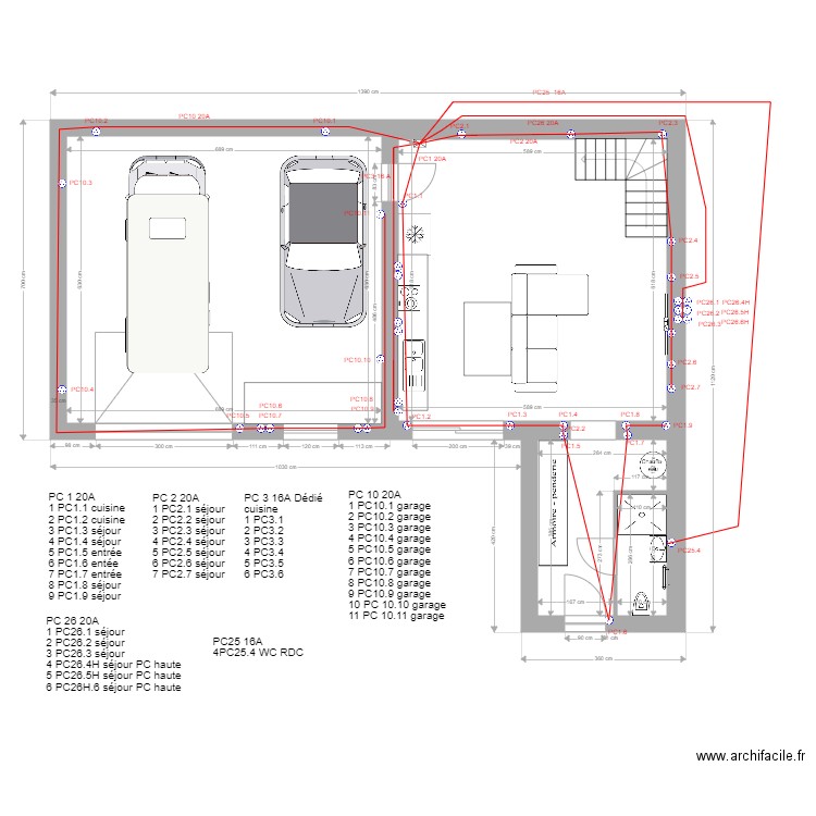 RDC etage PC. Plan de 0 pièce et 0 m2