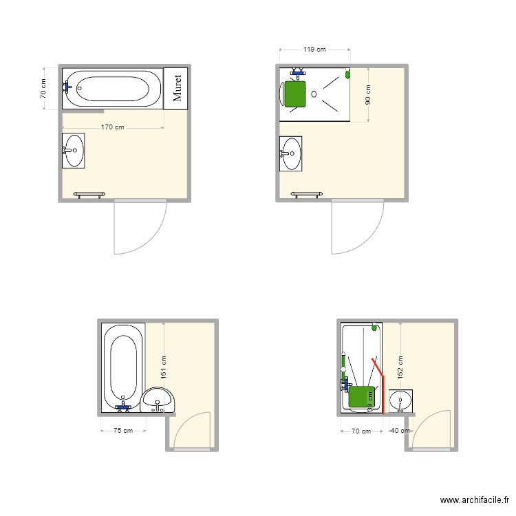 Me Drapp. Plan de 4 pièces et 16 m2