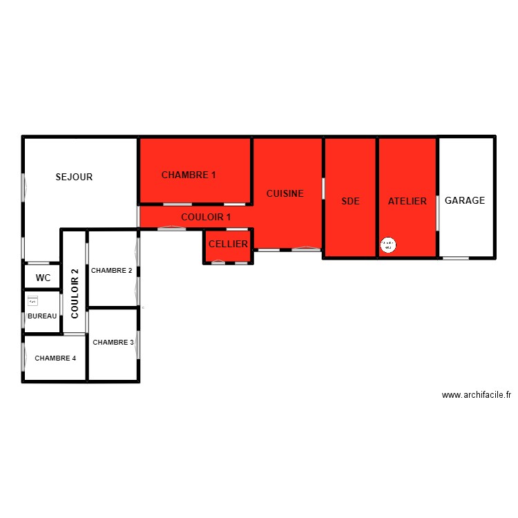 hernandez. Plan de 11 pièces et 109 m2