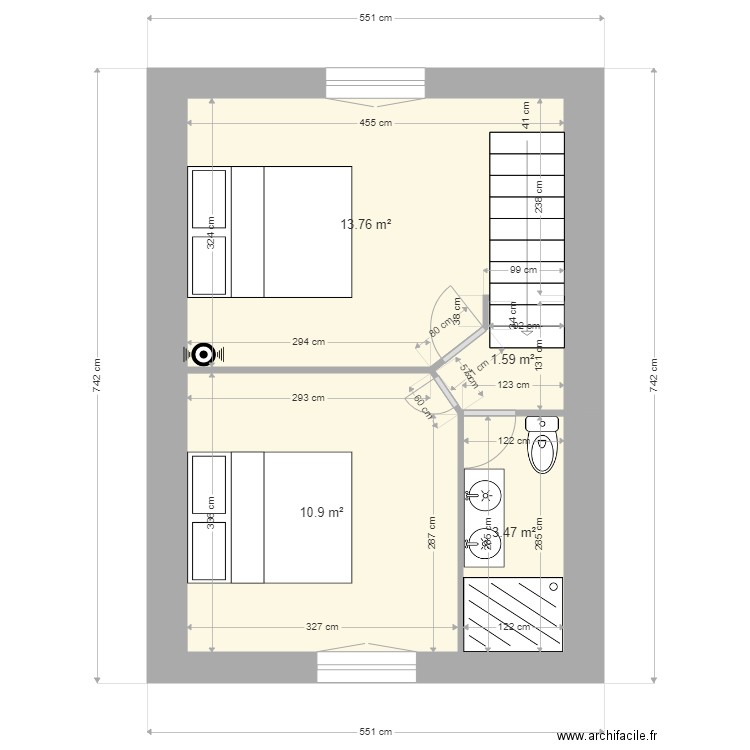 F3 rdc cote garage etage 1. Plan de 0 pièce et 0 m2