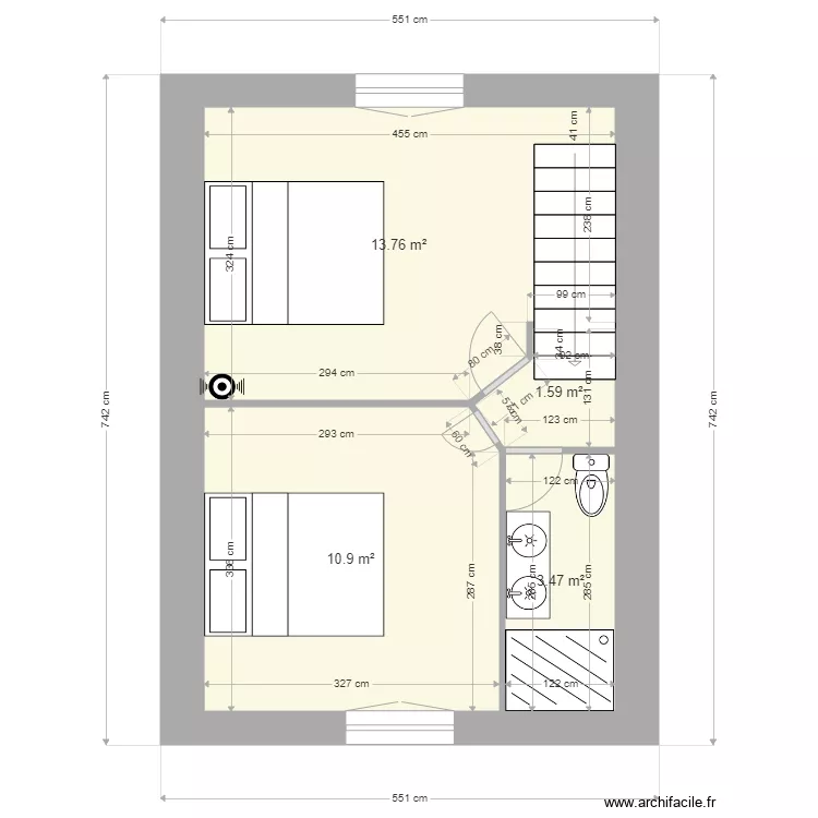 F3 rdc cote garage etage 1. Plan de 