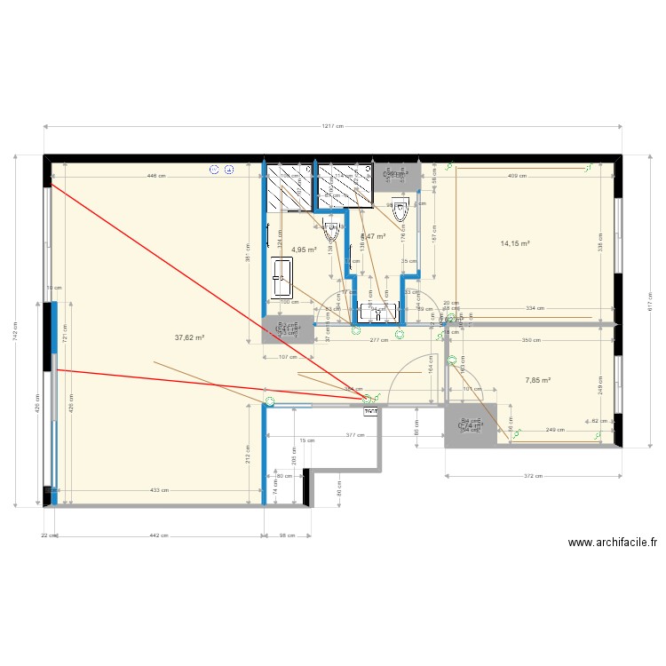 plan ELECTRICITE . Plan de 9 pièces et 71 m2