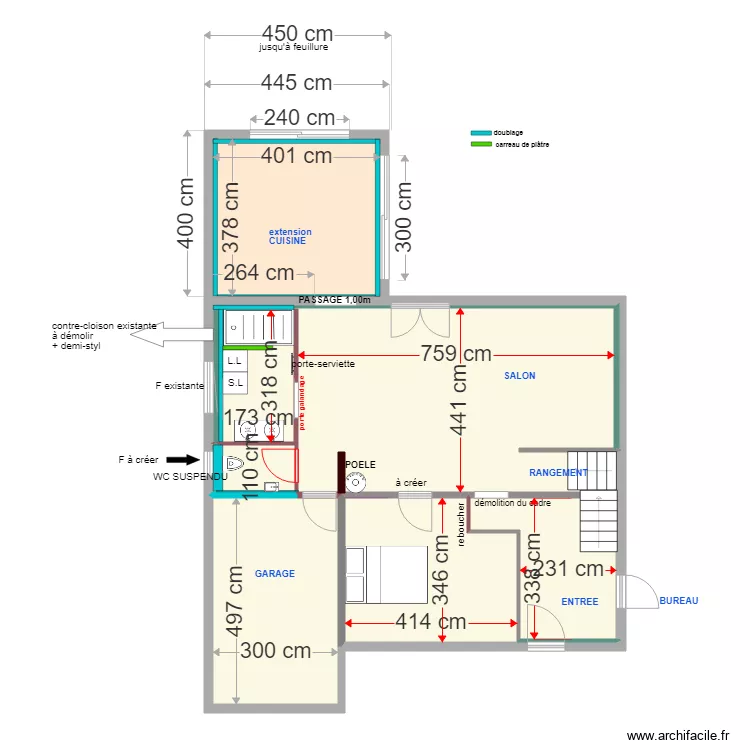 ARTIGUES rdc projet 2/214. Plan de 