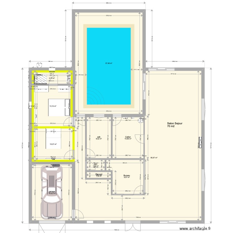 PARADIS v7. Plan de 12 pièces et 232 m2