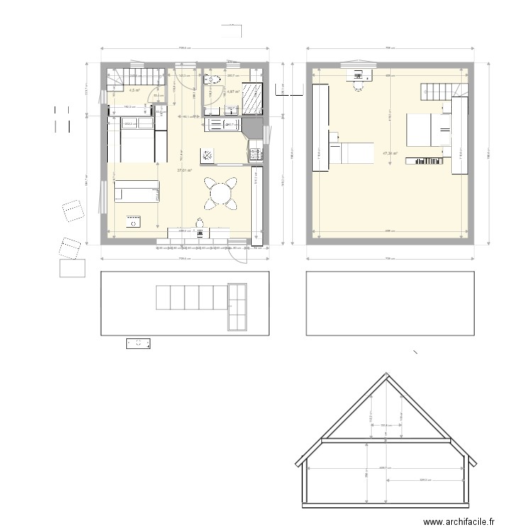 maison 4. Plan de 4 pièces et 94 m2