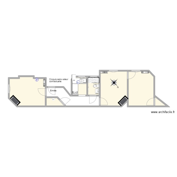 3 Clos. Plan de 7 pièces et 42 m2