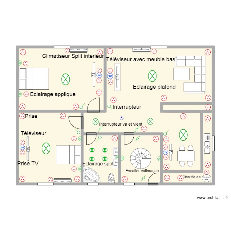  chblui. Plan de 0 pièce et 0 m2