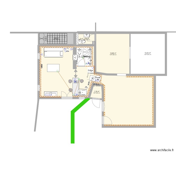 Commerce. Plan de 0 pièce et 0 m2